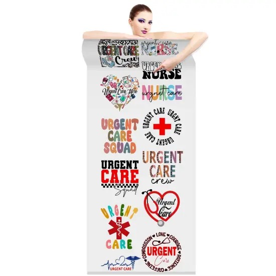 Urgent Care Nurse - DTF Transfer 22x60 Direct-to-Film Gang Sheets Iron On Transfers - 13 Adult Prints {2}