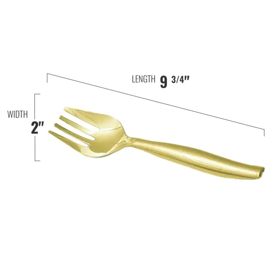 Gold Disposable Plastic Serving Flatware Set (60 Pairs) {4}