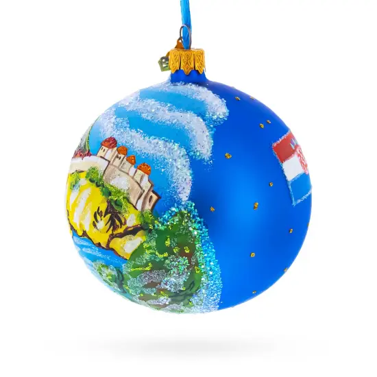 The Walls of Dubrovnik, Croatia Glass Ball Christmas Ornament 4 Inches {4}