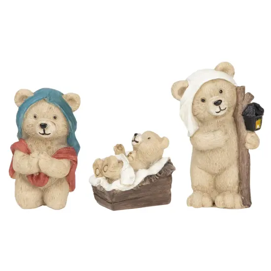 Northlight Bears Christmas Nativity Set - 4.5" - 8-Piece Multi {7}