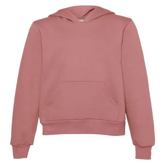 Bella + Canvas&reg; Youth Sponge Fleece Pullover Long Sleeve Hooded Sweatshirt MAUVE {1}