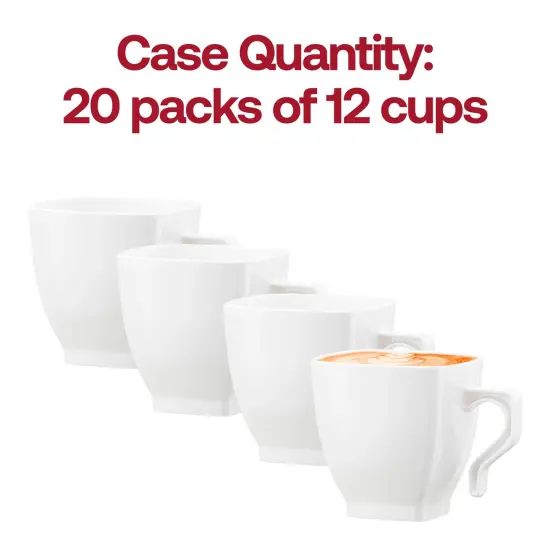 White Square Plastic Mini Coffee Tea Cups - 2 oz. (240 Cups) {5}