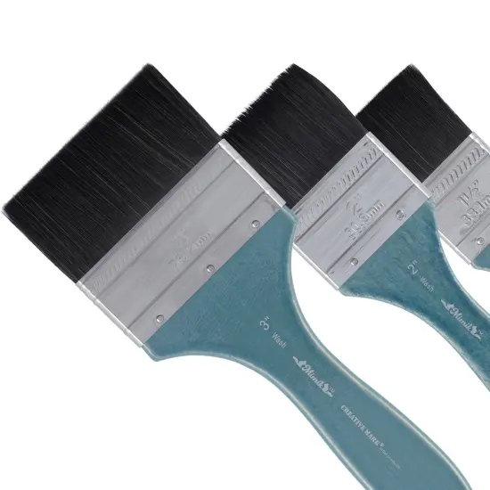 Creative Mark Mimik Professional Watercolor Brushes - Mottler Set of 3- Synthetic Squirrel Hair - Natural Bristle Artist Brushes for Watercolors, Gouache & Acrylics - Imitates Natural Squirrel and Sable Hair {1}