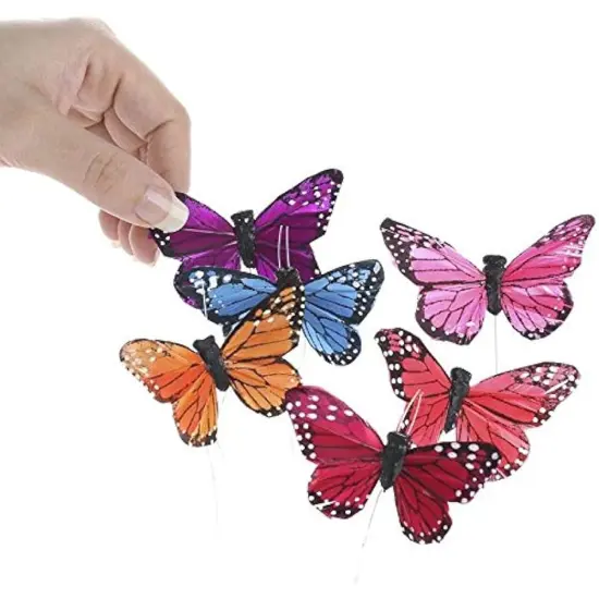 Feathery Monarch Butterfly Ties 1.5" &times; 1" {4}