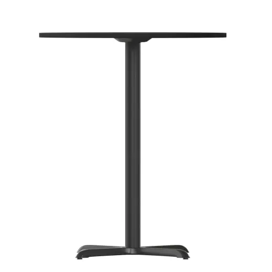 Emma and Oliver 30" Round Laminate Table Top with 22"x22" Bar Height Table Base Black {6}