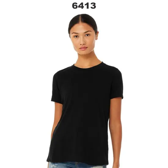 BELLA + CANVAS&reg; Women's Relaxed Fit Crewneck Short Sleeve Triblend Tee Solid white triblend {4}