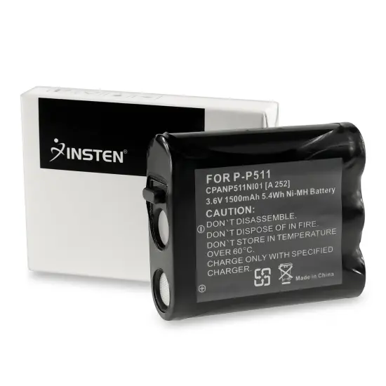 Insten P-P511 Type 24 Replacement Ni-MH Battery HHR-P402A HHR-P402 for Panasonic Cordless Phone KX-FPG371 KX-TG2236S Black {3}