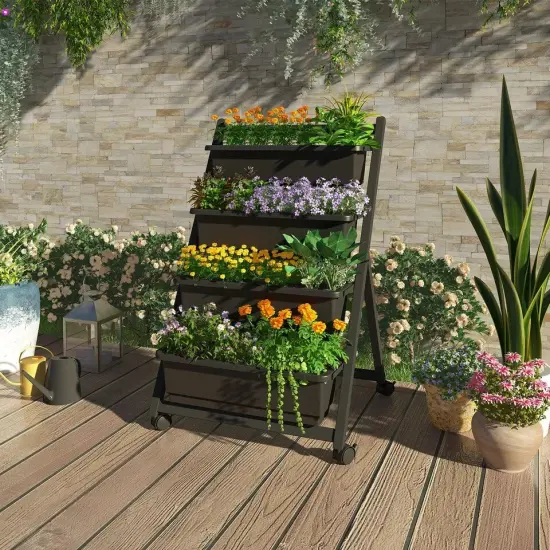 FLEXIMOUNTS Vertical Raised Garden Bed 4Ft Freestanding Elevated Garden Planters {3}