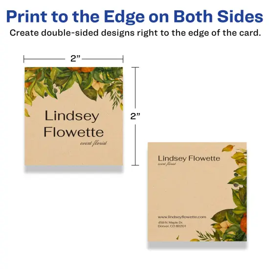 Avery 2" x 2" Square, Kraft Brown Square Cards {6}