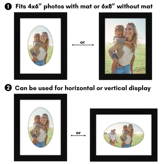 Americanflat Picture Frame with Oval-Shaped Mat - Ideal for Any Room, Living Rooms, Dorm Room {10}