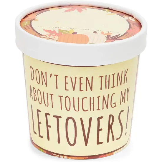 Sparkle and Bash 24 Pack Thanksgiving Leftover Containers with Lids, 12 oz Kraft Paper To-Go Cups for Hot and Cold Food, Disposable Fall Food Containers for Soups, Sides, and Desserts Brown {7}