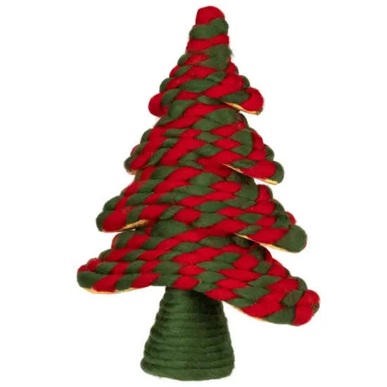 Northlight Twisted Yarn Plush Christmas Tree Decoration - 15.25" Red {6}