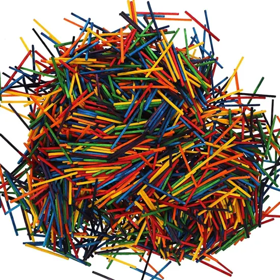 Mini Rainbow Popsicle Sticks for Crafts, 6 Colors (2000 Count) Multicolor {5}