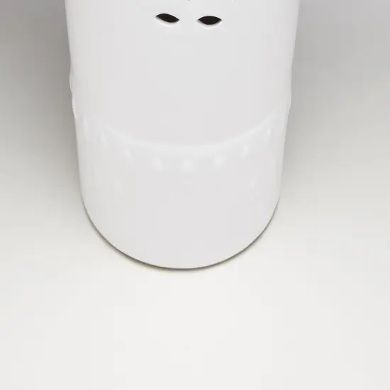 AA Importing 59852-WH White Finish Ceramic Garden Stool {4}