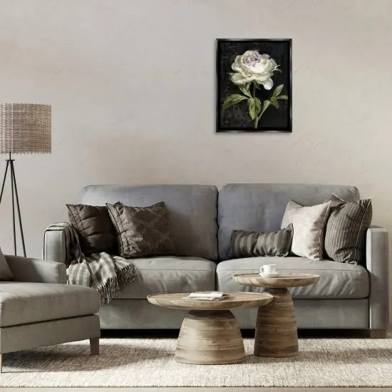 Stupell Industries Peony on Black Floater Framed Canvas Wall Art Design by Danhui Nai {2}