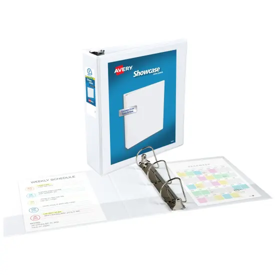 Avery Economy Showcase View 3 Ring Binder, 3 Inch Slant Rings, 1 White Binder (19751) {2}