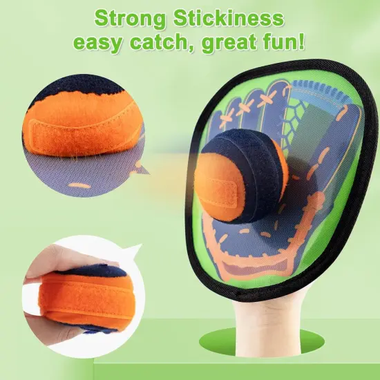 Toss and Catch Ball Game Outdoor Games for Kids Toys Baseball Games Beach Toys Baseball Training Paddle Ball Yard Pool Games Outside Toys for 3 4 5 6 7 8 Year Old Easter Basket Stuffers {3}