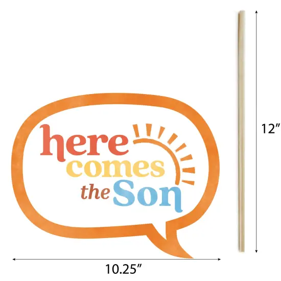 Big Dot of Happiness Here Comes The Son Baby Shower Photo Props, Boy Boho -Themed Personalized Selfie Photobooth Party Supplies - 20 Count {6}