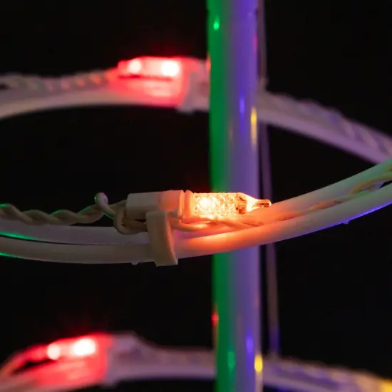 Northlight LED Lighted Spiral Cone Trees Outdoor Christmas Decorations - Multicolor - Set of 2 {6}