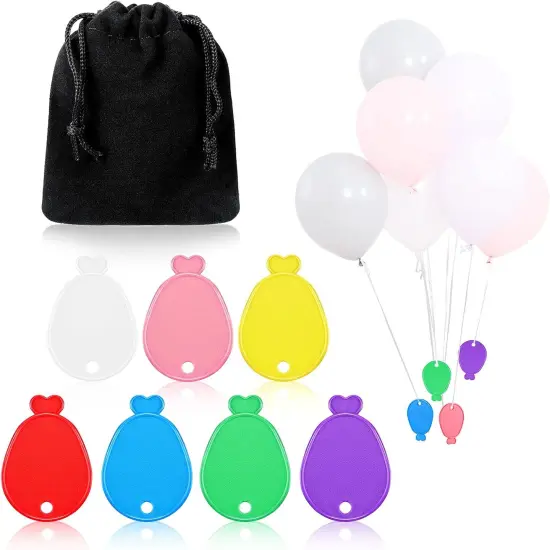 Aoriher Colorful Plastic Balloon Weights Balloon Shaped Weights for Party Celebration Decoration Supplies, White Purple Red Green Yellow Blue Pink (36 Pcs) {1}
