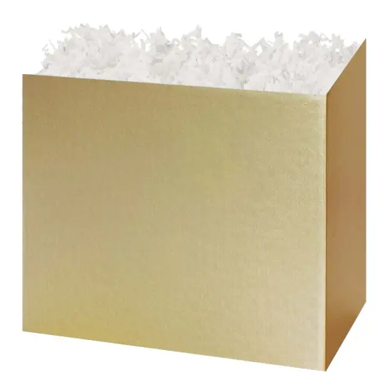 Pack/6: Gold Metallic Basket Box - 8-1/4 x 4-3/4 x 6-1/4" {1}