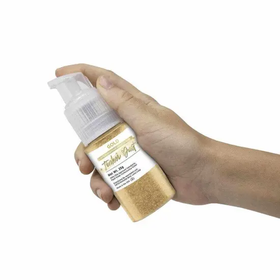Bakell - Gold Tinker Dust Edible Glitter (25g, 1x Spray Pump) for Food, Desserts, and Beverages! {6}
