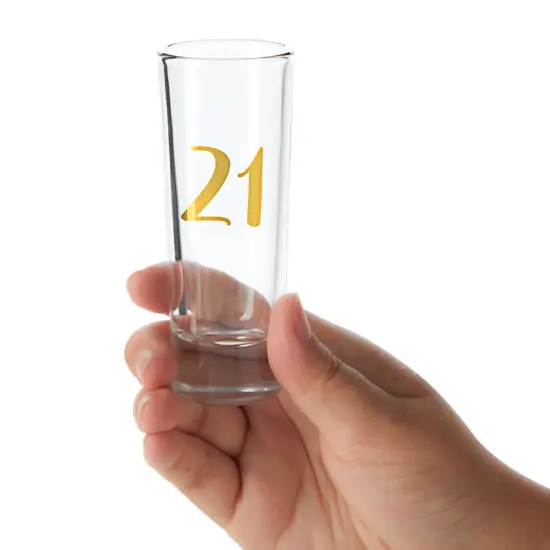 Novelty Shot Glasses for 21st Birthday Party, Finally 21 (2 oz, 2 Pack) Clear {4}