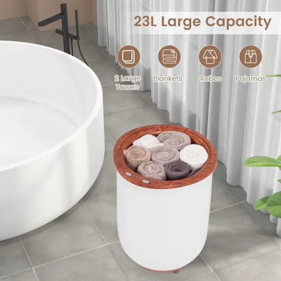 23 Liter Bucket-Style Towel Warmer with Power Button and Tree Branch-Shaped Handle Coffee {6}