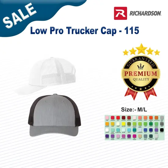 Richardson&reg; Low Pro Trucker Cap SBlue/ Aluminum {3}