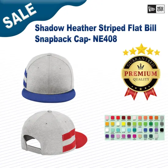 New Era&reg; Shadow Heather Striped Flat Bill Snapback Cap Black SH/Graph {3}