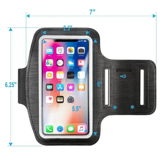 Insten Running Armband Cell Phone Holder for iPhone 13 Mini/12 Mini/SE (3rd 2nd Gen) up to 5.5") Black {6}