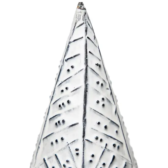 Northlight Winter Wonderland Metal Cone Christmas Tree Decoration - 13" White {7}