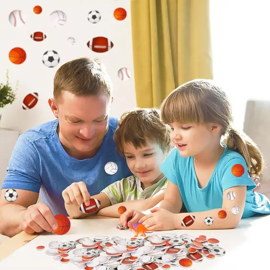 300Pcs Foam Sports Stickers for Kids Self-Adhesive Stickers Including Basketball Football Soccer Volleyball Sports Party Favors for Kids Arts Crafts Decoration Supplies {4}