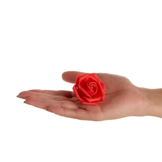 200 Pack Red Roses Artificial Flowers Bulk, 2 Inch Stemless Fake Red Flower Heads for Decorations, Bridal Shower, Wedding {7}