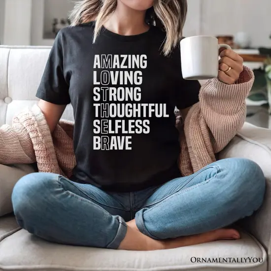 Inspirational Mom T-Shirt, Definition Black Tee for Brave and Thoughtful Mothers {5}