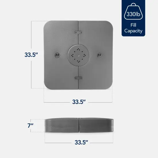 Best Choice Products 330lb Capacity Fillable Heavy-Duty Outdoor Cantilever Umbrella Base w/ Easy-Fill Spouts Gray {2}