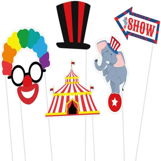 27PCS Carnival Circus Photo Booth Props Birthday Party Decorations Supplies {2}