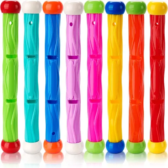Diving Sticks Pool Toys, 8 Pcs Underwater Training Pool Dive Stick for Kids, Colorful Swimming Toy Sinking Throwing Sticks for Kids Gifts Summer Swim Training Water Fun Pool Games(Sticks) {1}