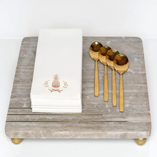 Pineapple Rose Gold Foil Stamped Airlaid Paper Dinner Napkins, 1/6 Fold 12"x17" Disposable Guest Hand Towels - Absorbent, Linen-Like, Weddings, Receptions, Parties, Bathroom (Rose Gold, 100 Count) {3}