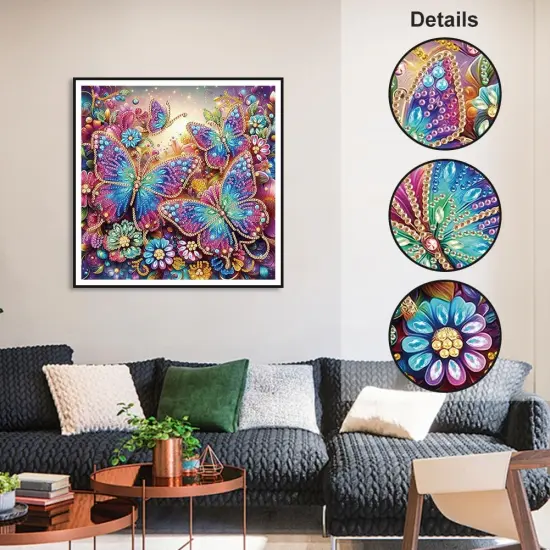 5D Special Shape Diamond Art Kits for Beginners, Diamond Painting Kits for Adults, Crystal Rhinestones Diamond Painting for Home Wall Decoration Gift 12&times;12inch/30&times;30cm, Butterfly {3}