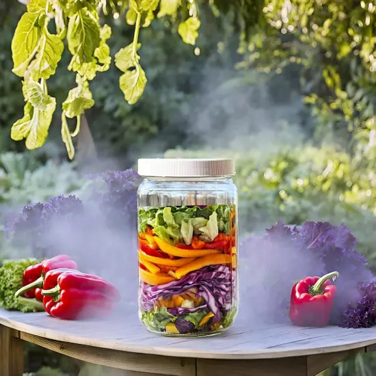 Mason Jars 32 Oz Glass Extra Wide Mouth Quart Storage Jars With Lids - BPA Free Plastic Storage Lids - Made in USA - Quart Glass Jars 32 oz with Lids (Set of 3) {4}