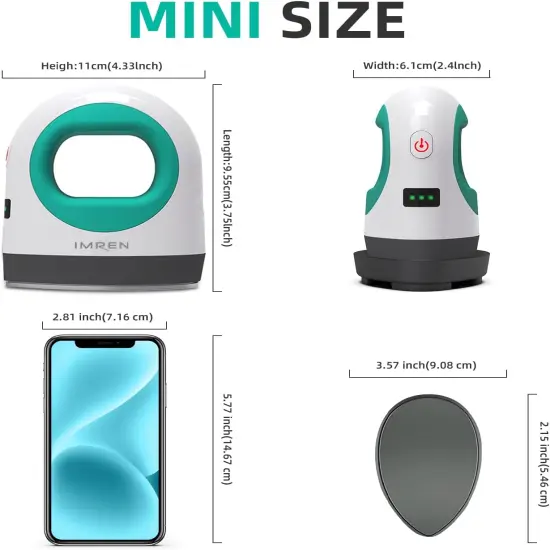 Mini Heat Press, Small Heat Press with 4.33'' *2.67'' Ceramic-Coated Heat Plate for Small Objects Like Shoes, Stuffed Animals, Hat & T-Shirt,3 Heating Levels Mini Heat Press Machine, Green {2}
