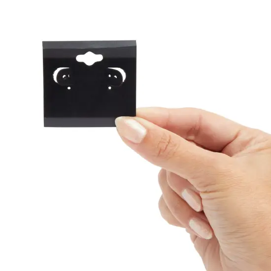 100 Pack Earring Cards - Jewelry Holder - Black Velvet Hanging Earrings, Ear Studs Display Card (2 x 2 Inch) {5}