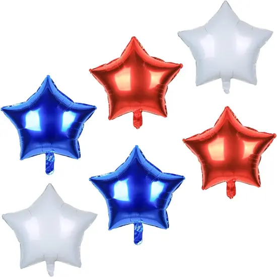 18 Pieces Independence Day Balloons Set Foil Star Balloons for Birthday Baby Shower Wedding Graduation 4th of July Decorations, 18 Inch (Red, Blue, White) {3}