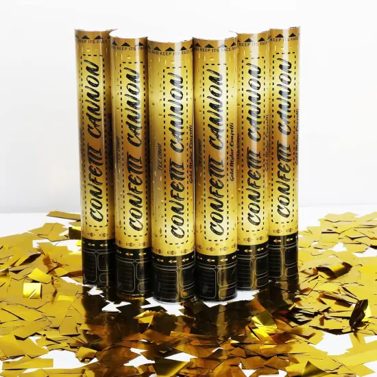 12 Inch Confetti Cannons (6 Pack) &ndash; Gold Mylar Confetti Poppers - Air Powered Party Poppers Confetti Shooters for Birthday, Wedding, Graduation, Christmas, New Year Celebrations {1}