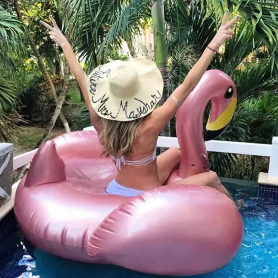 Giant Inflatable Flamingo Pool Float with Fast Valves Summer Beach Swimming Pool Floatie Lounge Floating Raft Outdoor Party Decorations Toys for Adults Kids (XL) {2}