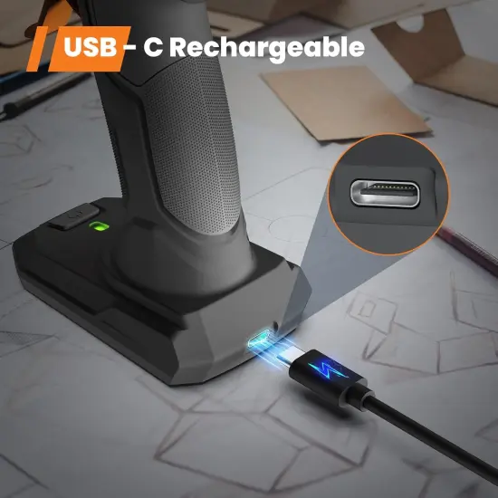 Glue Gun Zuel, 20s Fast Preheating Anti-drip Cordless Glue Gun, 2Ah USB-C Rechargeable Hot Glue Gun Kit with 25 Pcs Mini Glue Sticks, Smart Power-Off (Gray-25) {4}