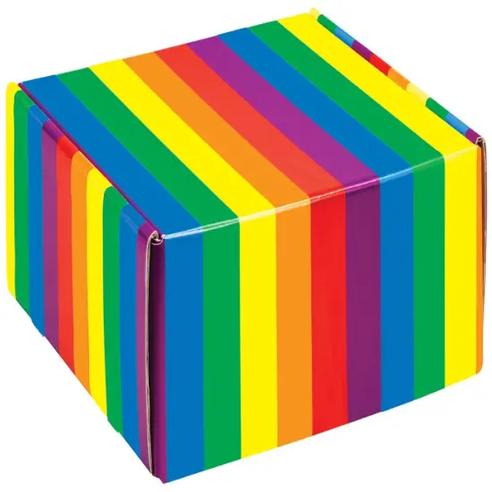 Pack/6: Rainbow Stripes Decorative Mailer - 9 x 9 x 4" {1}