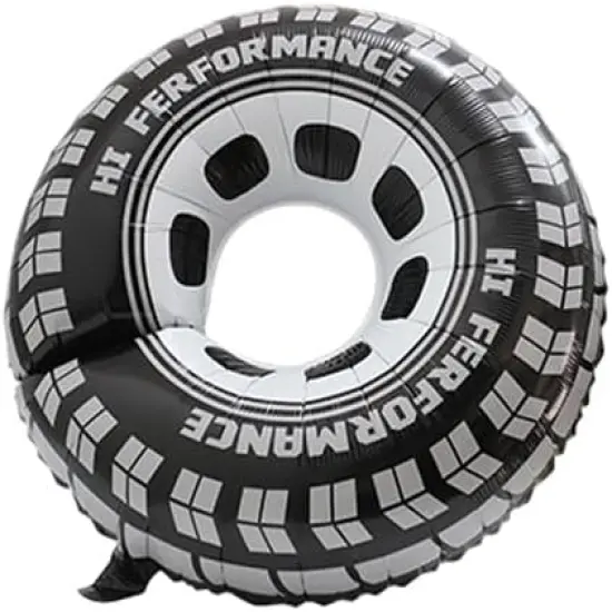 30 Inch Black Car Wheel Tire Party Balloons, Classic Large Racing Car Hot Wheels Mylar Foil Balloon For Men and Boys Racetrack Car {1}