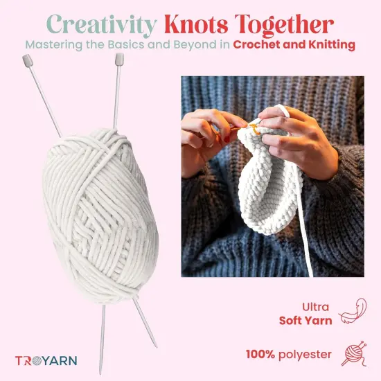 Chenille Velvet Yarn - 100g (132 Yards) Fluffy Plush Yarn for Crocheting Amigurumi & Baby Blankets, Size 6 {2}